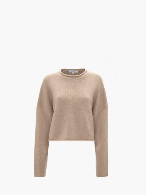 JW Anderson CROPPED JUMPER WITH ANCHOR LOGO EMBROIDERY