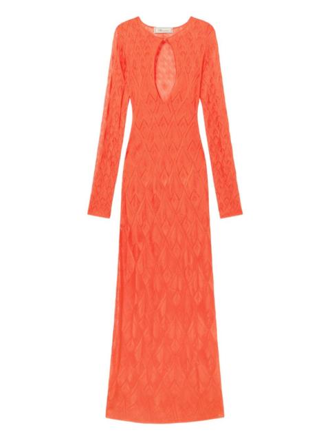 Blumarine geometric open-knit maxi dress
