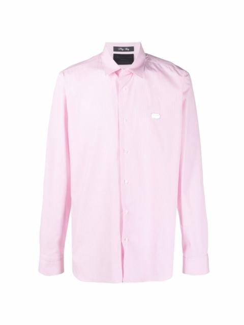 PHILIPP PLEIN skull-print striped shirt