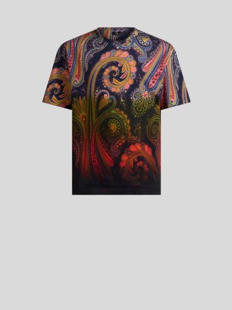 Etro COTTON JERSEY T-SHIRT WITH DEGRADÉ PAISLEY MOTIF