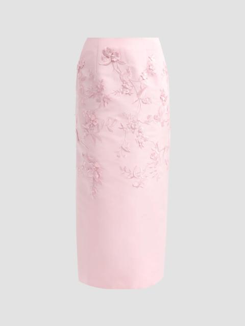 Oscar de la Renta Women's Iris Beaded Lace Embroidered Skirt - Blossom