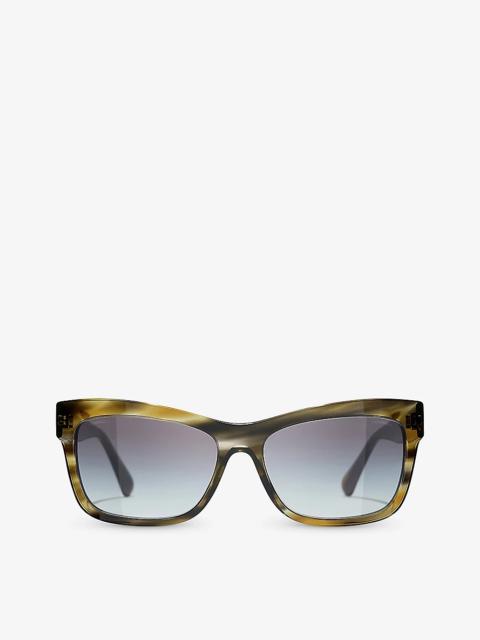 CHANEL CH5496B rectangle-frame tortoiseshell acetate sunglasses