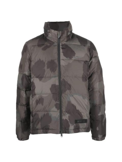 camouflage-print padded jacket