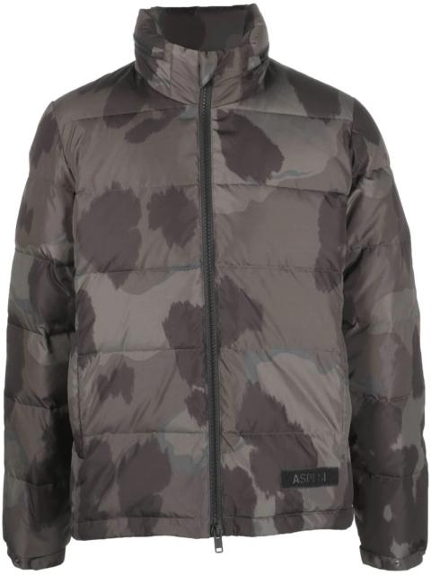 camouflage-print padded jacket