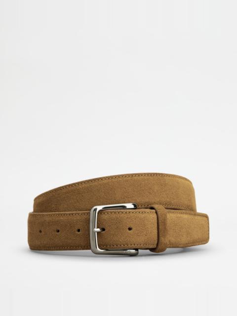 Tod's BELT IN SUEDE - BROWN