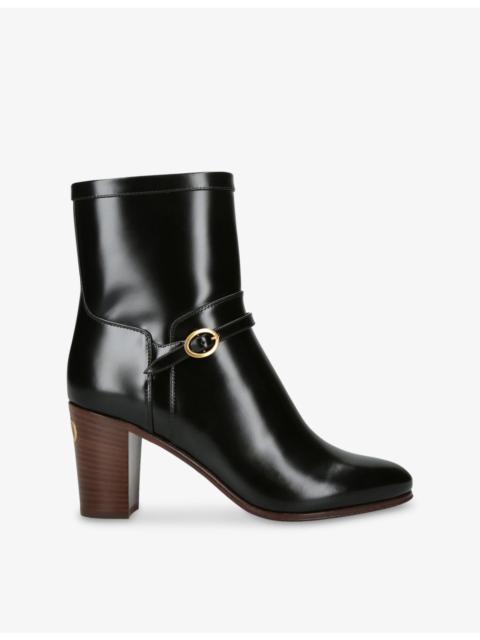 Valentino Pattie 75 Leather Heeled Ankle Boots