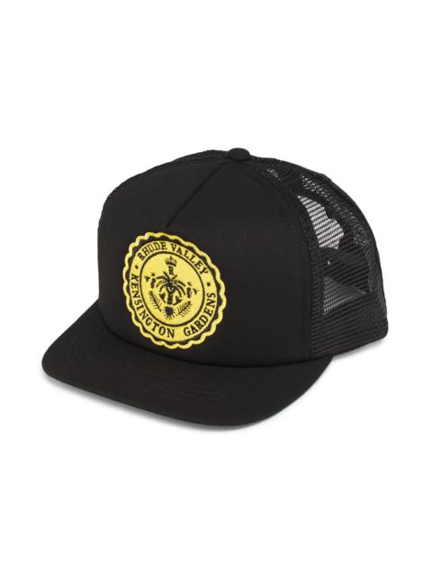 Rhude Men's Collegiate Cotton Trucker Hat - Black