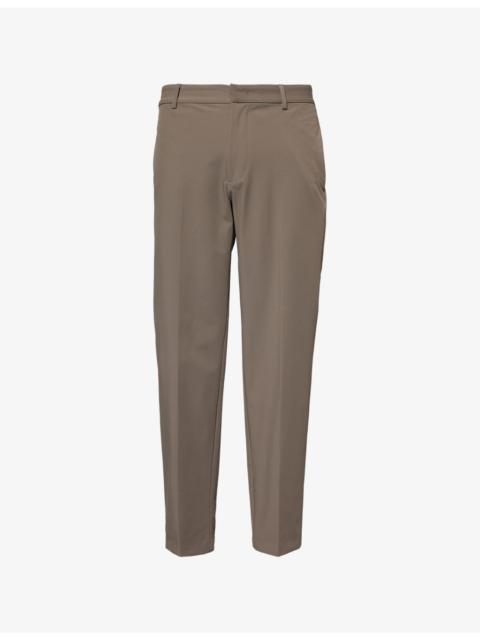 EMPORIO ARMANI Logo-Plaque Flat Front Woven Trousers