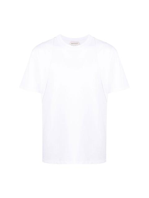 panelled cotton T-shirt
