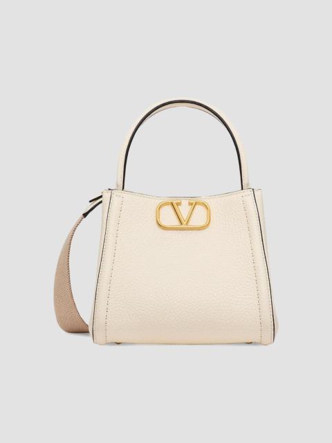 Valentino Women's Alltime Small Top Handle Bag in Grainy Calfskin - Ivory