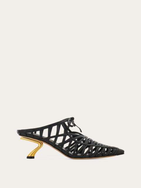 FERRAGAMO S-shaped heel mule