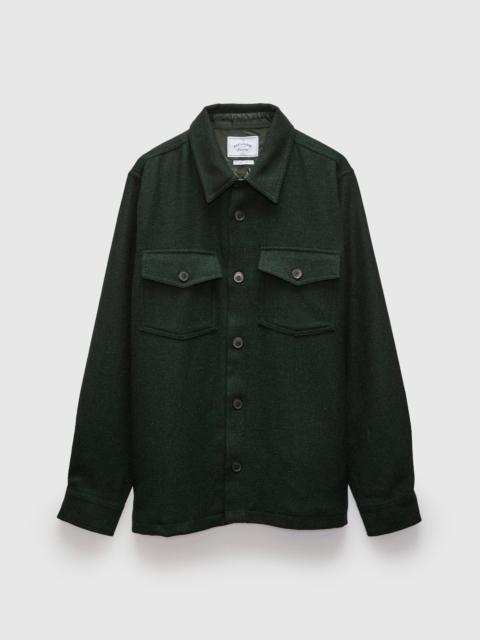 Portuguese Flannel Wool Field Overshirt in Green