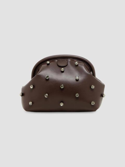Stella McCartney Women's Falabella Crystal-Studded Clutch - Dark Taupe