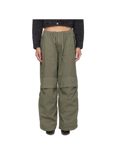 Alexander Wang Khaki Mid-Rise Articulated Pockets Cargo Pants
