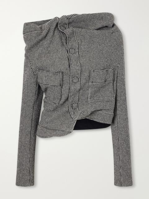 Junya Watanabe Asymmetric houndstooth wool-blend jacket Gray