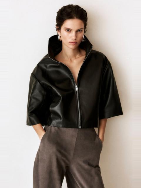 LAMARQUE ELIN | Funnel Neck Leather Jacket