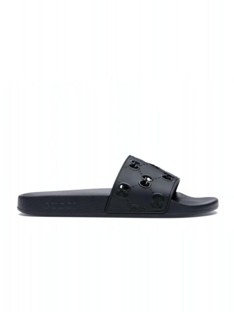 GUCCI Men's rubber GG slide sandal