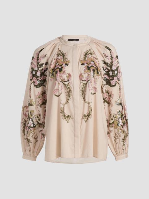 KOBI HALPERIN Women's Heidi Sequined Voile Blouse - Ecru