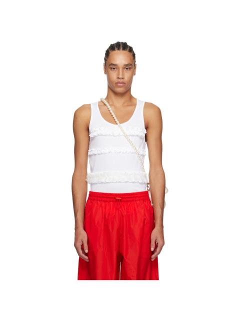 Simone Rocha White Ruffle Frill Tank Top