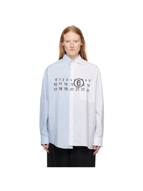 MM6 Maison Margiela Blue & White Asymmetrical Shirt