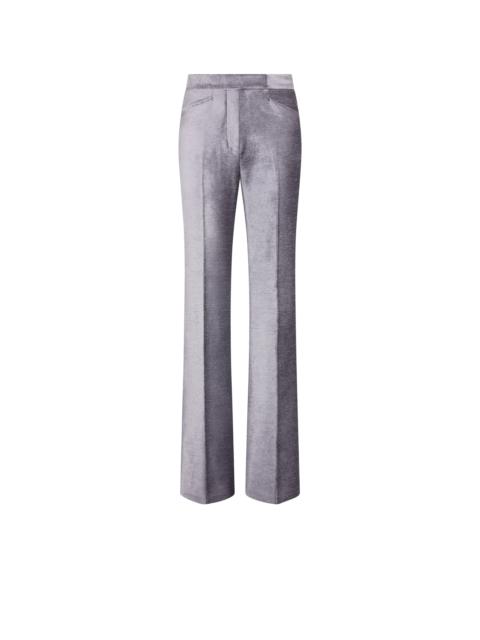 VELOUR TAILORED TUXEDO WIDE LEG PANTS