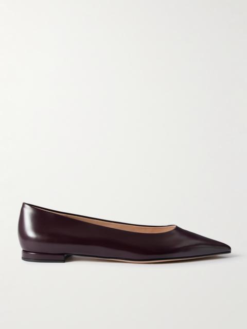 Gianvito Rossi Robbie Glossed-leather Ballet Flats