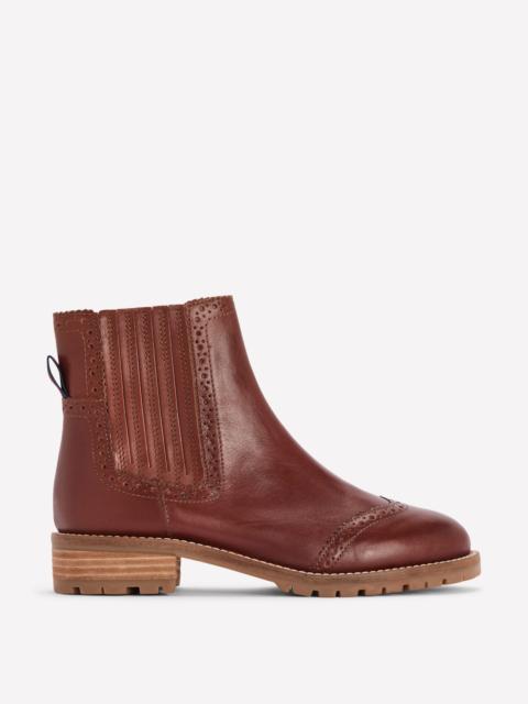 BODEN Brogue Detail Chelsea Boots-Tan