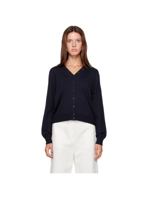 CORDERA Navy Merino Wool Button Cardigan