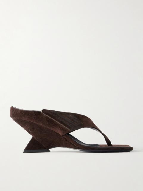 THE ATTICO Cheope 65 Suede Wedge Thong Sandals