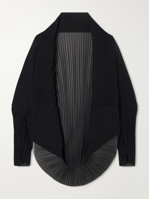 Max Mara Vesuvio pleated organza blouse Black