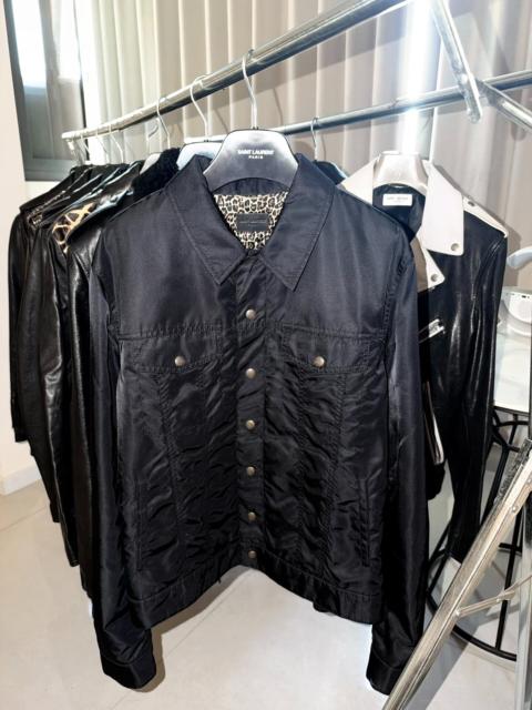 SAINT LAURENT Saint Laurent Paris SLP Black Nylon Trucker Jacket