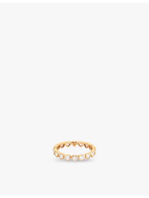 ASTRID & MIYU Bezel Heart Bezel 18k Gold-Plated Sterling-Silver Eternity Band Ring