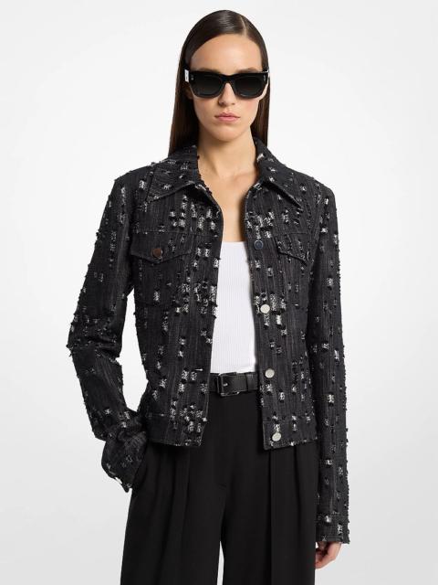 MICHAEL KORS COLLECTION Frayed Denim Jacket