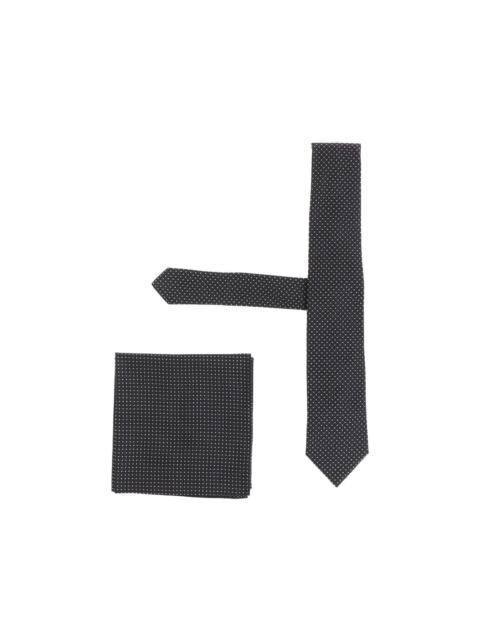 BOSS polka-dot tie and pocket square set