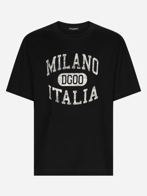 Cotton T-shirt with DG logo print