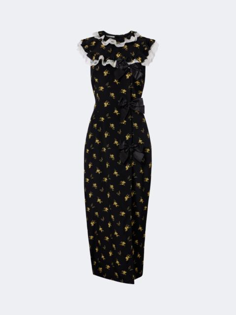 Alessandra Rich Bow-detail floral silk gown