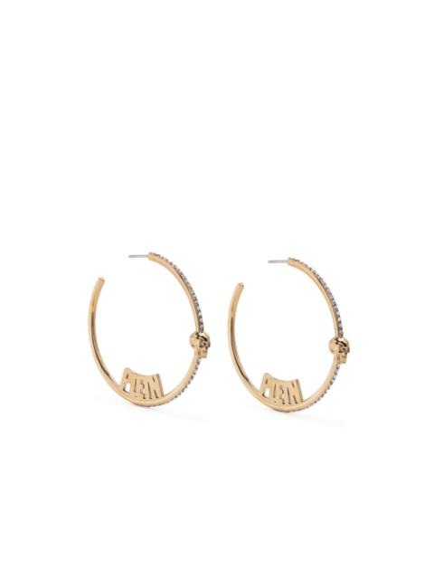 logo-lettering hoop earrings