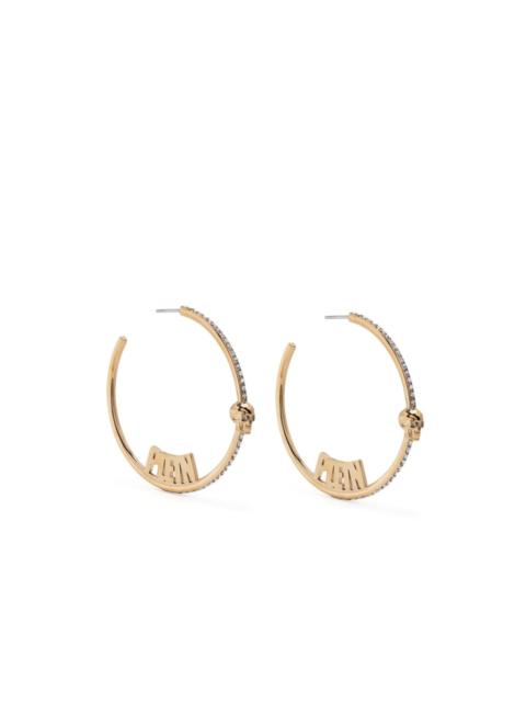 PHILIPP PLEIN logo-lettering hoop earrings