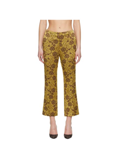 Dries Van Noten Khaki Jacquard Trousers