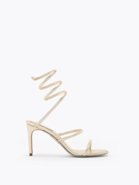 RENE CAOVILLA CLEO METALLIC BUTTER YELLOW SANDAL 80