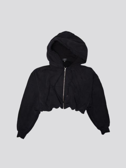 【YOURNUS】Tem Crop Balloon Hood Zip-Up R13 BALLOON ZIP-UP HOODIE - BLACK | REVERSIBLE