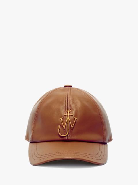 JW Anderson LEATHER BASEBALL CAP WITH ANCHOR LOGO