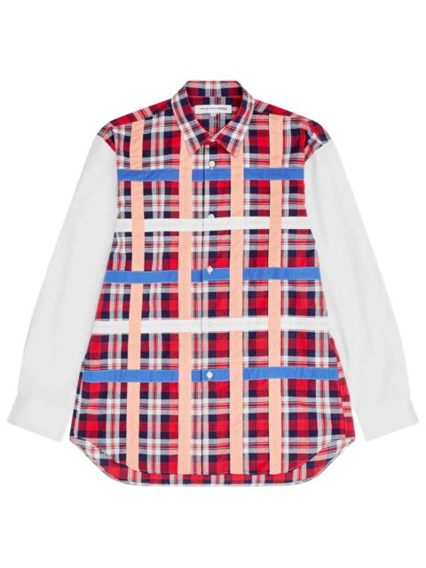 Comme des Garçons SHIRT 원사 염색 코튼 줄무늬 Poplin 셔츠