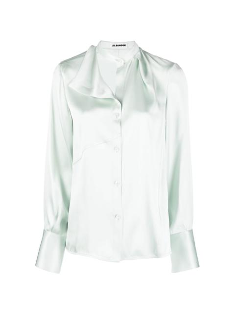 asymmetric silk blouse