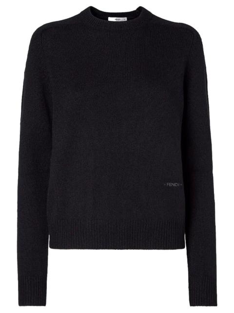 FENDI Cashmere Sweater with Logo Embroidery