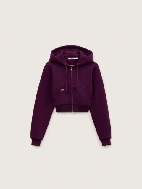 PANGAIA Womens Heavyweight Cropped Hoodie - Nocturne Plum