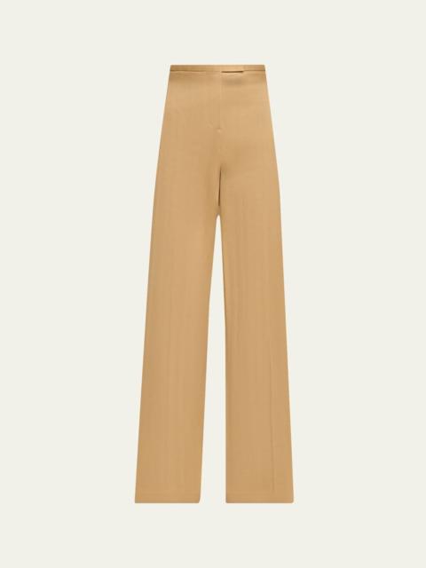 Max Mara Herringbone Striped Jersey Wide-Leg Pants
