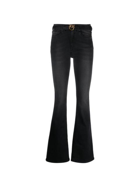 Flora belted flared jeans