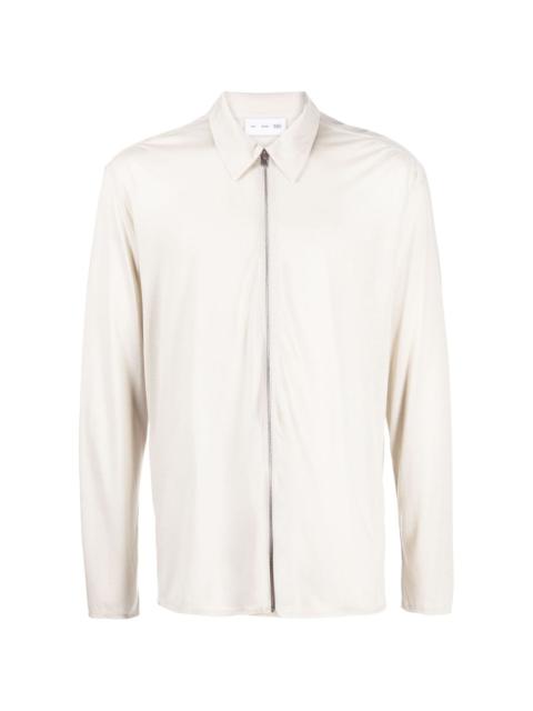 zip-up lyocell shirt