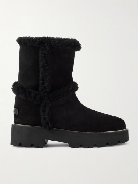 AQUAZZURA Teddi Shearling-trimmed Suede Boots